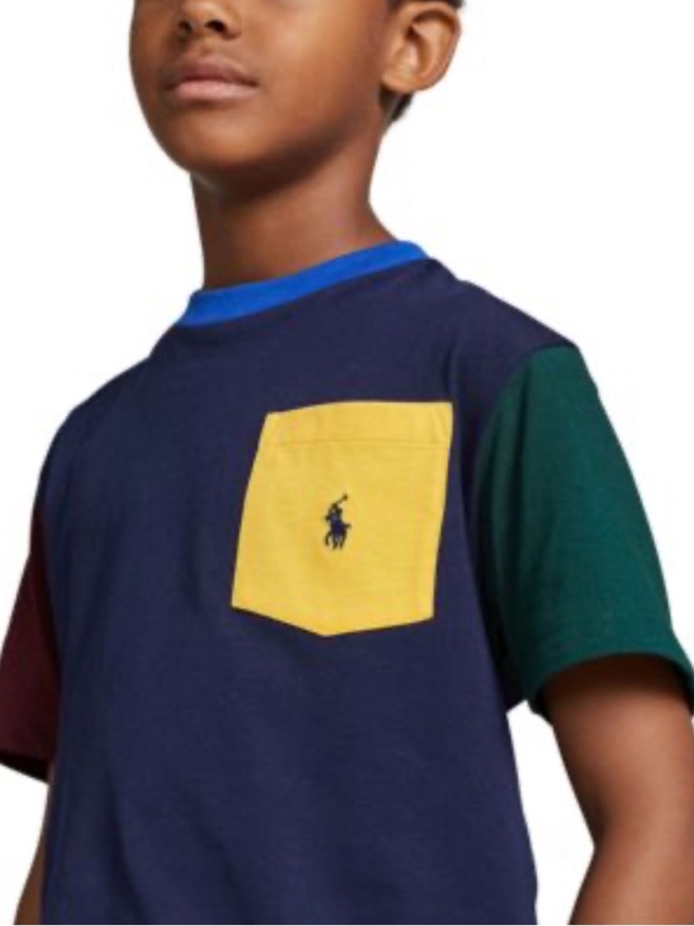 POLO Ralph Lauren Classic Fit Jersey Color-Blocked Pocket T Shirt - 6